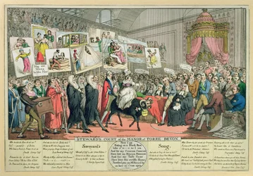 Cour du sénéchal du manoir de Torre Devon, pub. 1820
